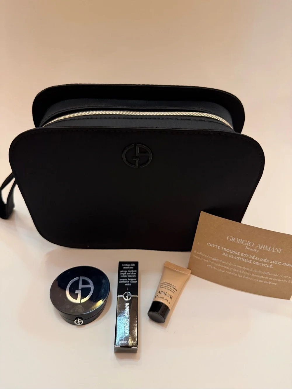 Giorgio Armani Women’s Makeup Set with Coral-Red Cream Blush
